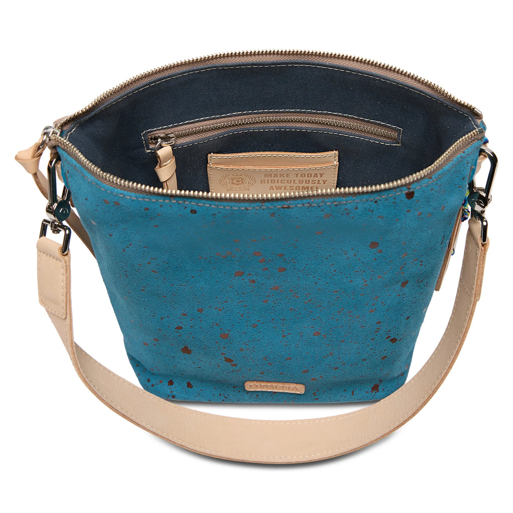 shiloh blue embroidered consuela bag interior