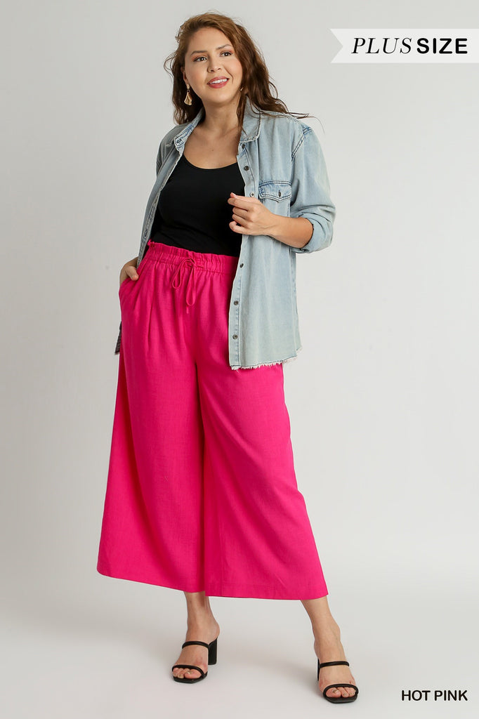 Hot Pink Linen Wide Leg Pants | Cornell's Country Store