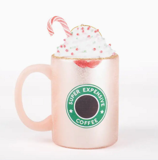 Peppermint Coffee Ornament, Pink | Cornell's Country Store