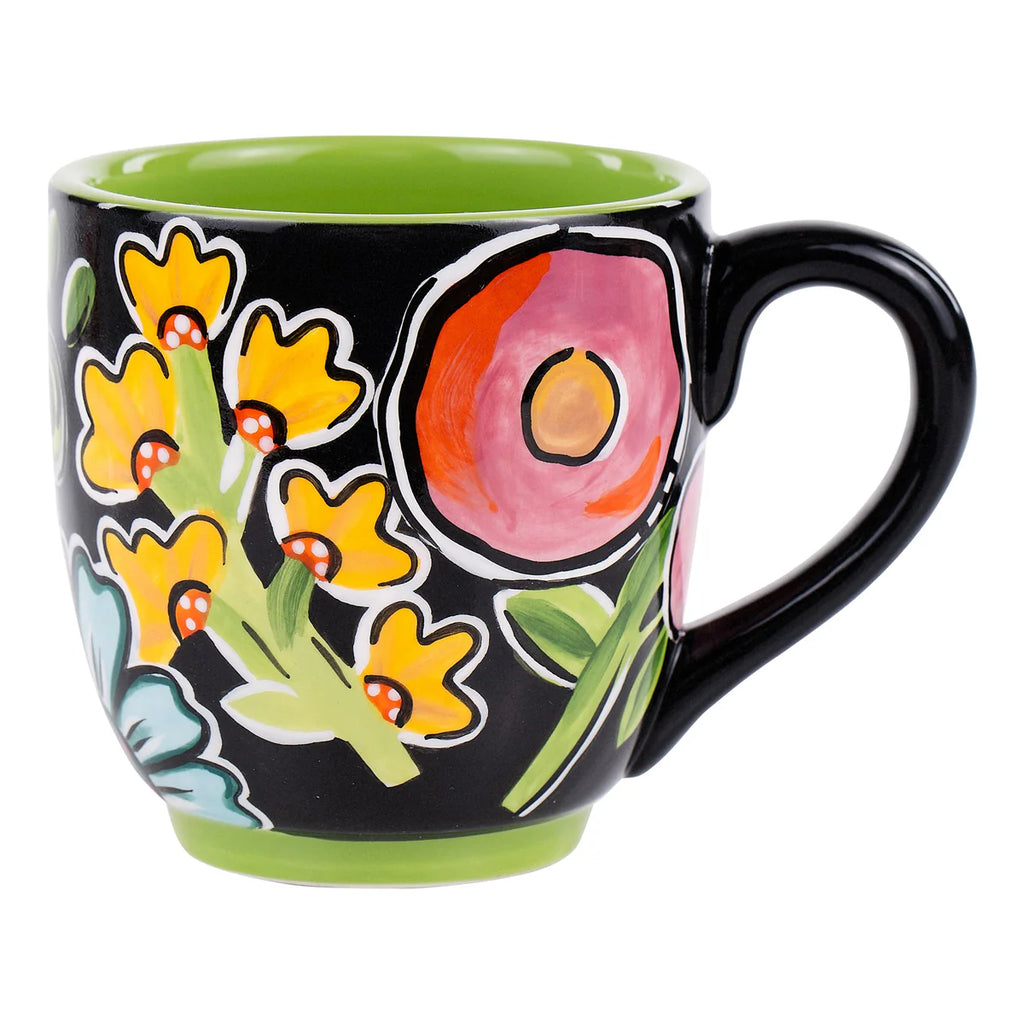 Black Floral Mug | Cornell's Country Store