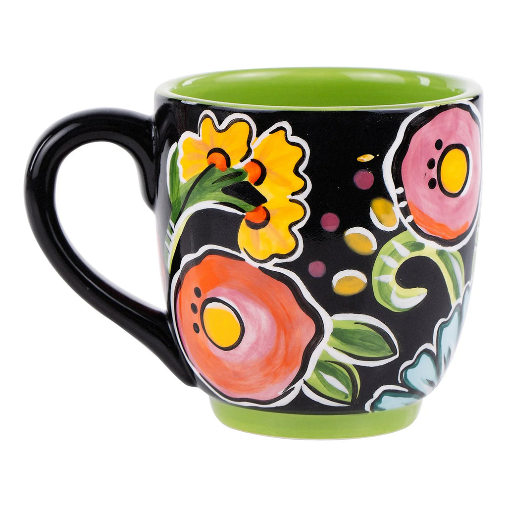 Black Floral Mug | Cornell's Country Store
