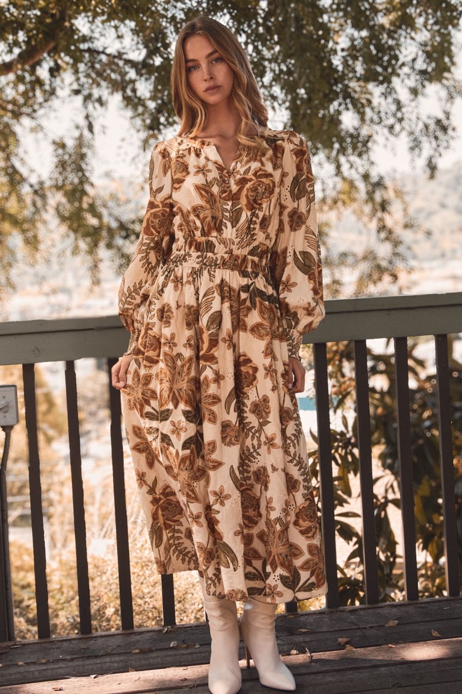 Floral Printed Midi Dress