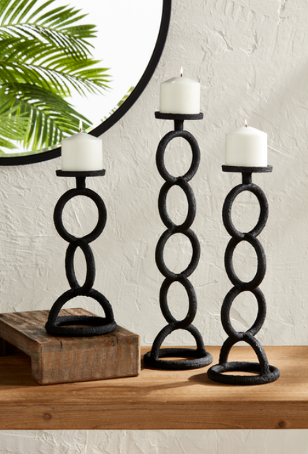 Mud Pie Chainlink Candlestick - medium | Cornell's Country Store