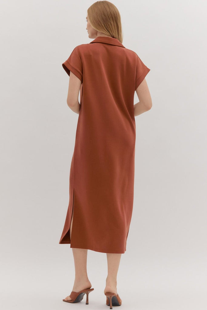 Back of Autumn Stroll Midi Dress