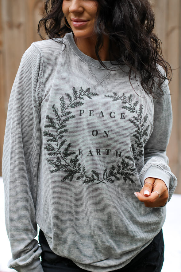 Peace On Earth Thermal Top | Cornell's Country Store