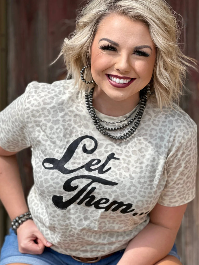 Let Them Graphic Tee Natural Leopard | Cornell's Country Store