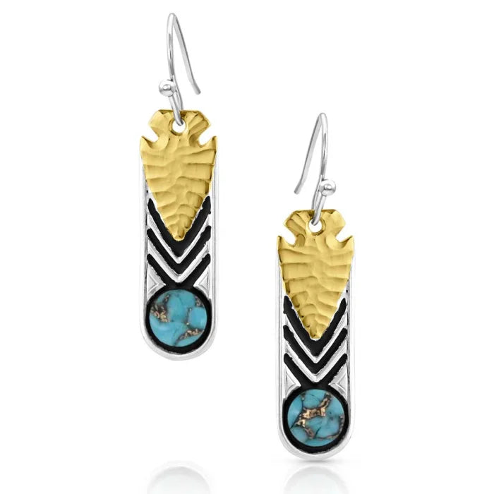 Southwest Nights Arrowhead Turquoise Earring | Cornell's Country Store