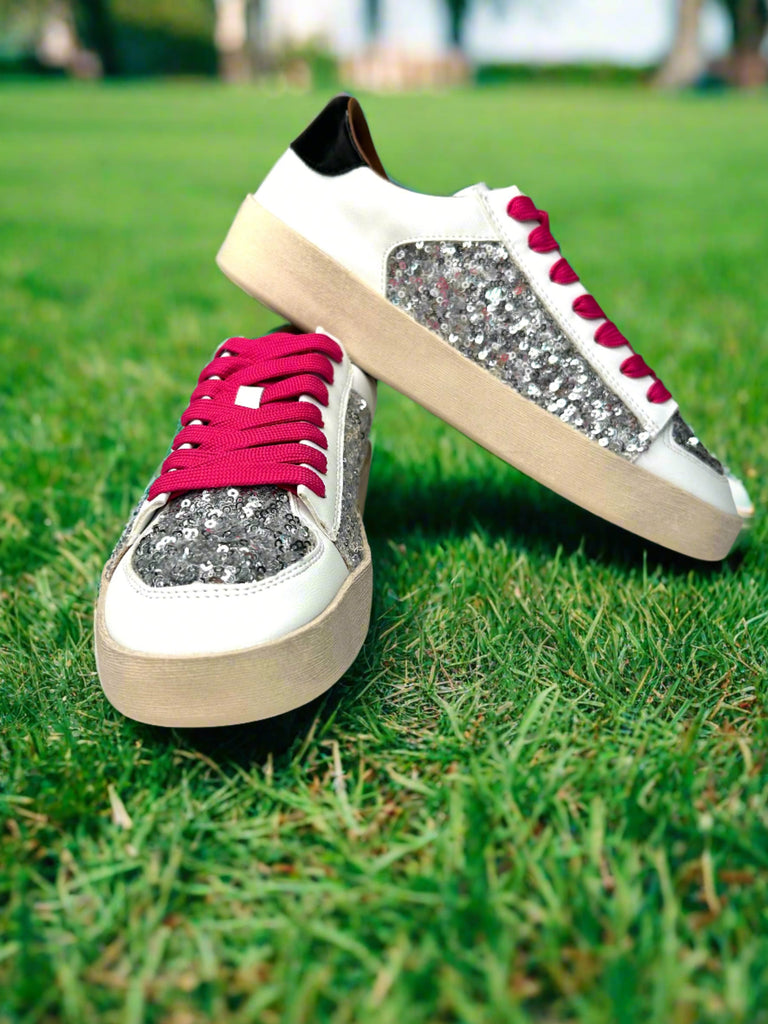 Another Round Silver Sequins Sneakers | Cornell's Country Store