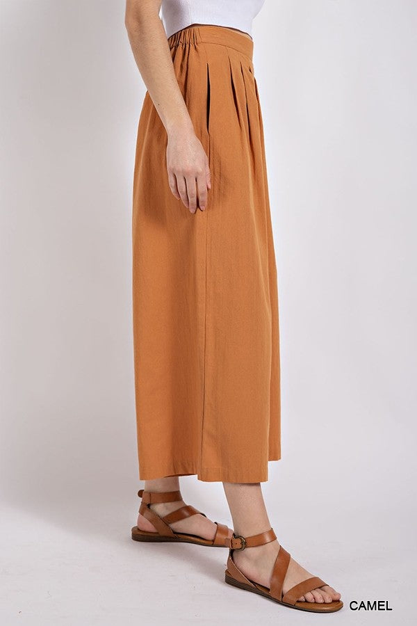 Cropped Wide Leg Pants - Camel | Cornell's Country Store