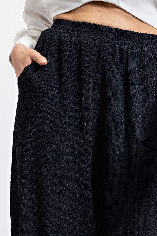 Textured Crinkle Wide Leg Pants | Cornell's Country Store