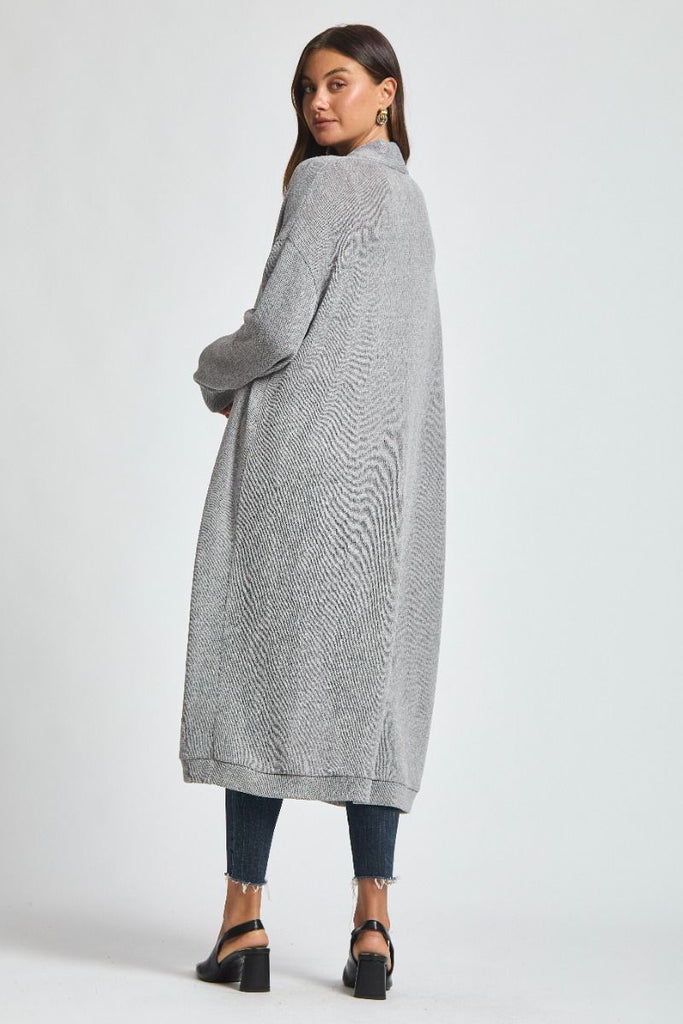 Dear Scarlett Hideaway Cardigan in soft grey featuring lightweight sweater knit