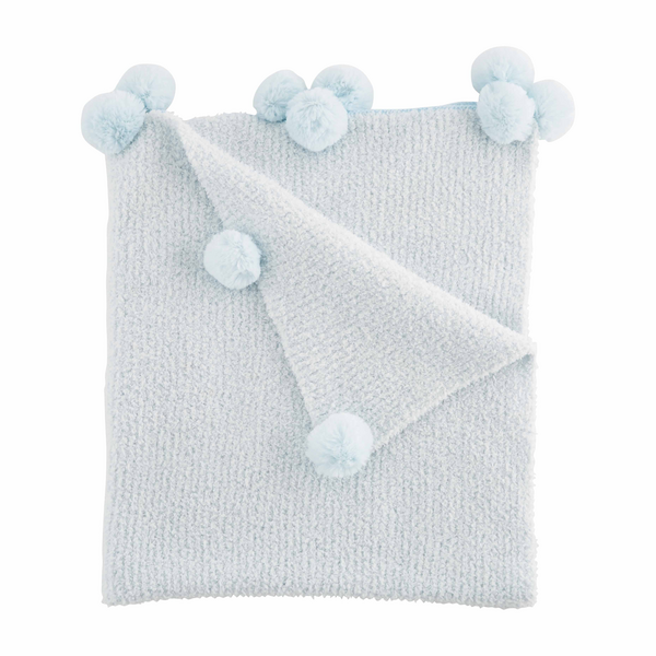 Mud Pie Blue Chenille Blanket | Cornell's Country Store