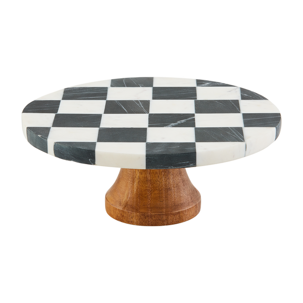 Mud Pie Checkered Marble Pedestal | Cornell's Country Store