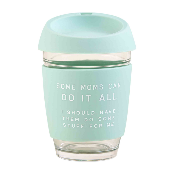 Mud Pie Mom Silicone Lid Coffee Glass | Cornell's Country Store