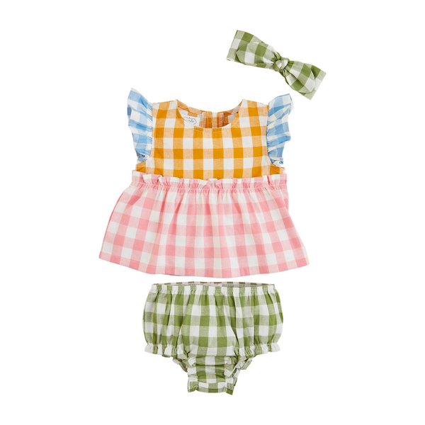 Mud Pie Mixed Check Pinafore Set | Cornell's Country Store