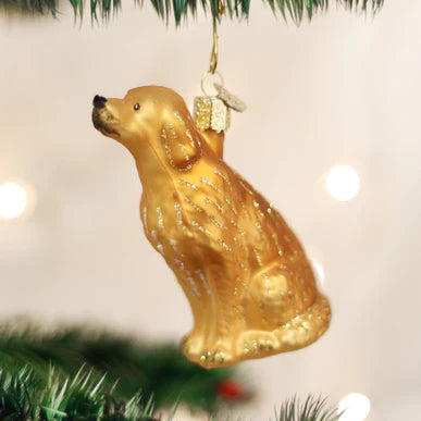 Old World Ornament Sitting Golden Retriever | Cornell's Coutry Store