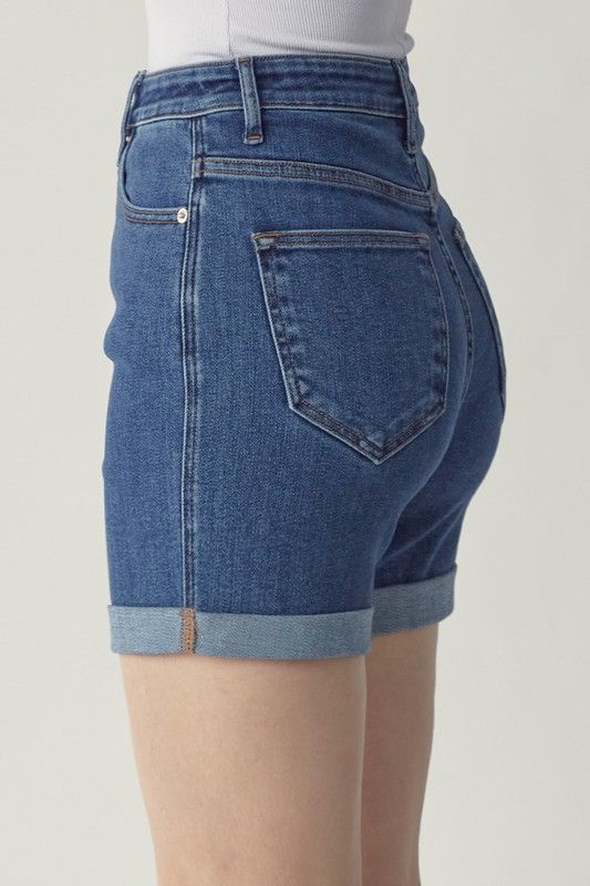 Hi Rise Denim Roll Up Shorts | Cornell's Country Store