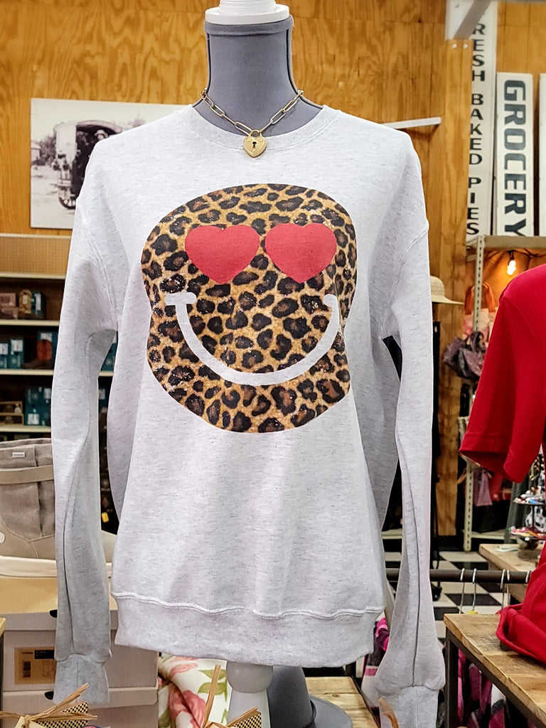 Leopard Heart Eyes Sweatshirt | Cornell's Country Store