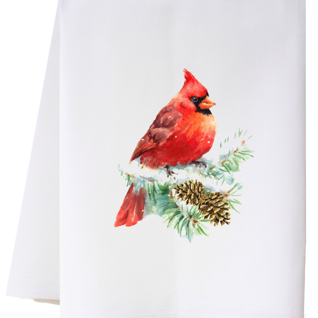 Winter Cardinal Flour Sack Towel | Cornell's Coutnry Store