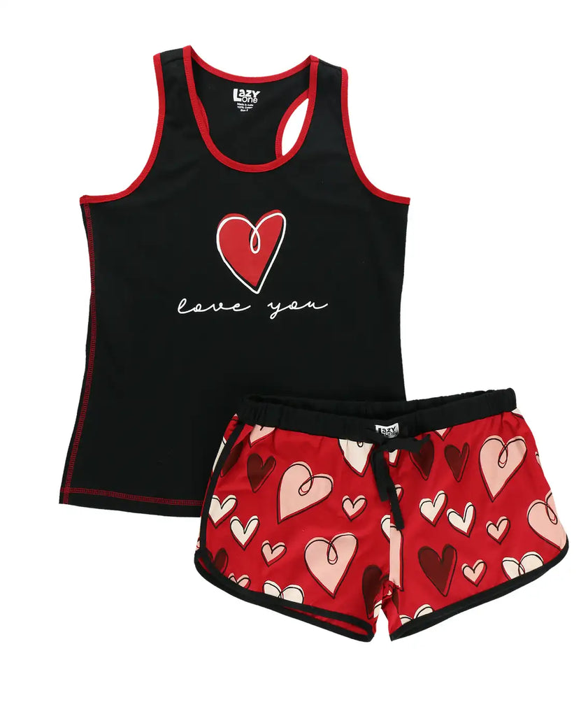 Lazy One Hearts Tank and Short Set | Cornell's Country Store