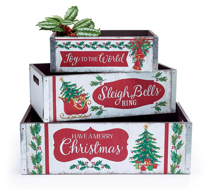 Christmas Greetings Nested Crate Set | Cornell's Country Store