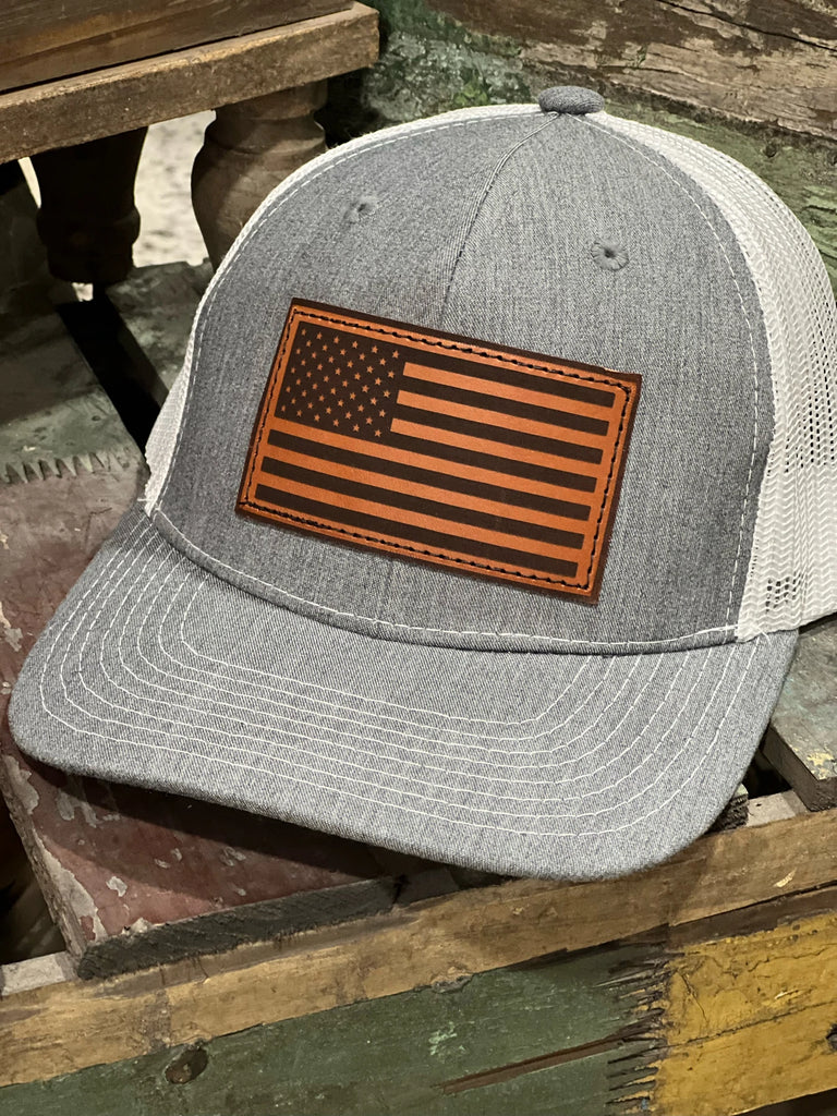 American Flag Leather Patch Cap | Cornell's Country Store