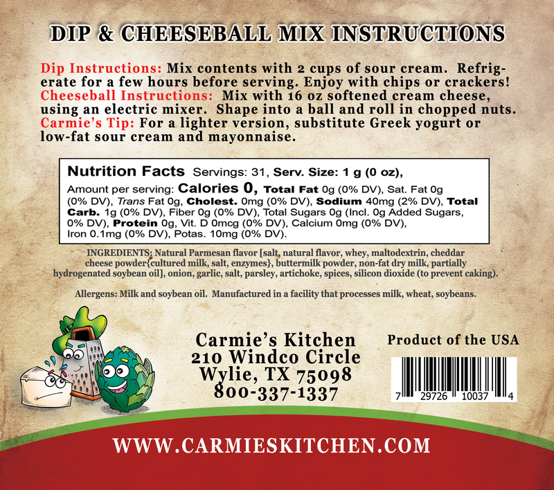 Carmie's Artichoke Parmesan Dip Mix | Cornell's Country Store