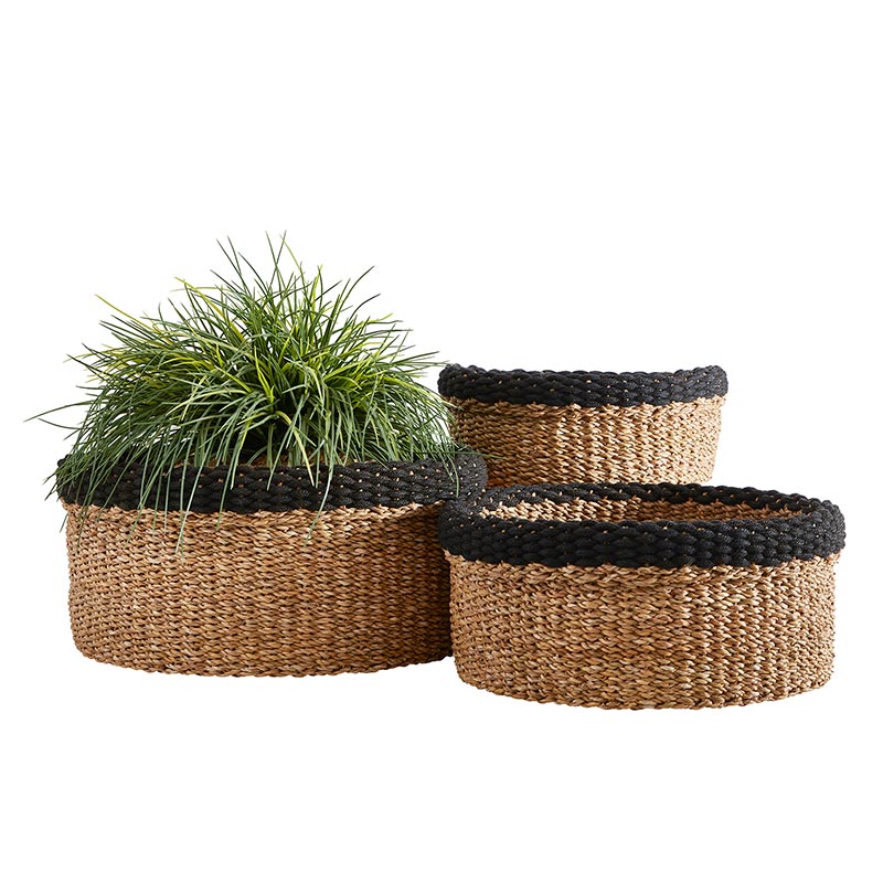 Cylinder Seagrass Baskets Set | Cornell's Country Store