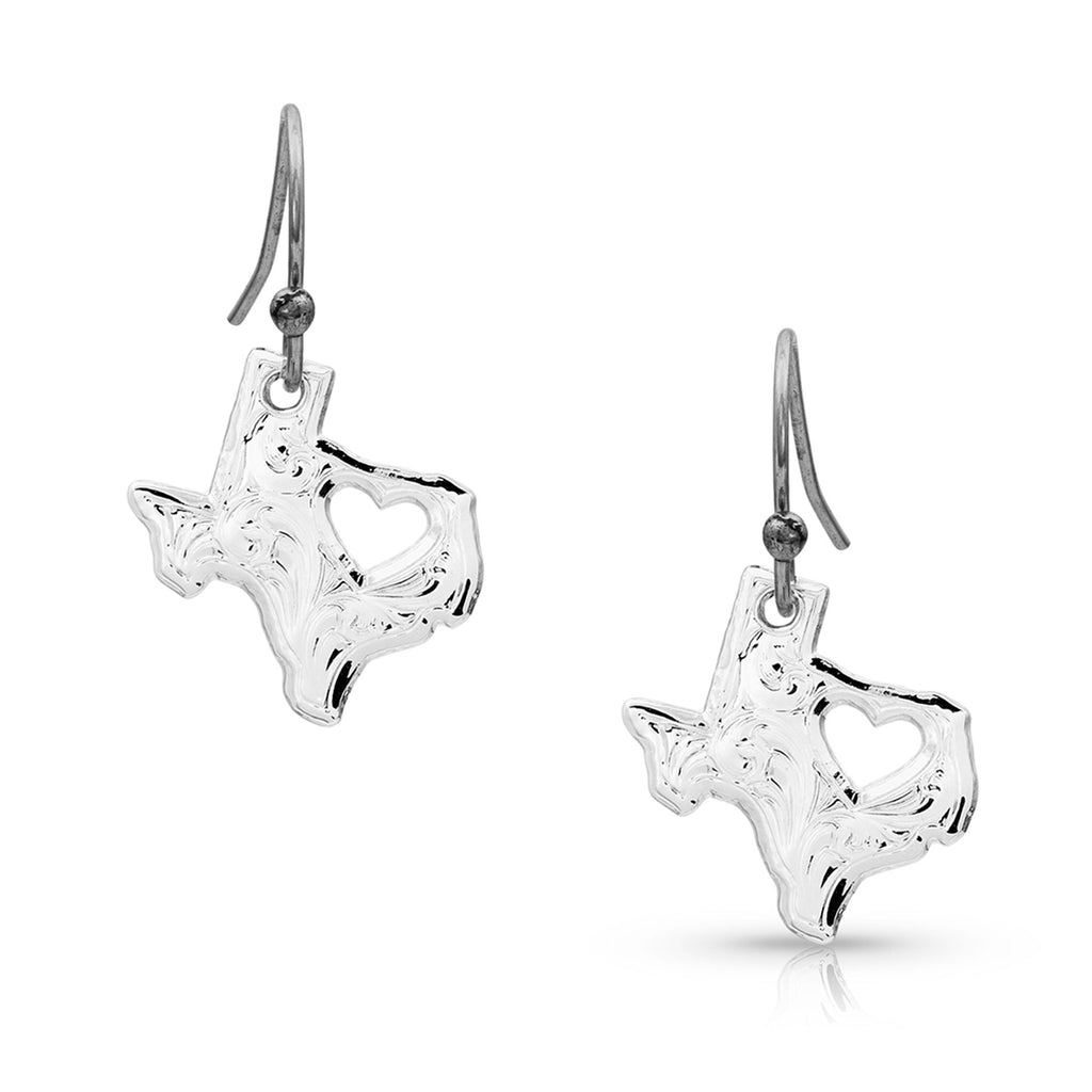 Montana Silver I Heart Texas State Charm Earrings 