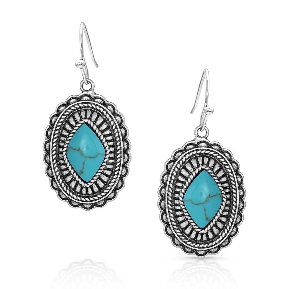 Turquoise Magic Stamped Pendant Earrings | Cornell's Country Store