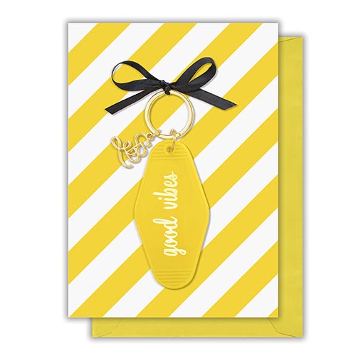 Good Vibes Card With Retro Keychain Gift | Cornell's Country Store