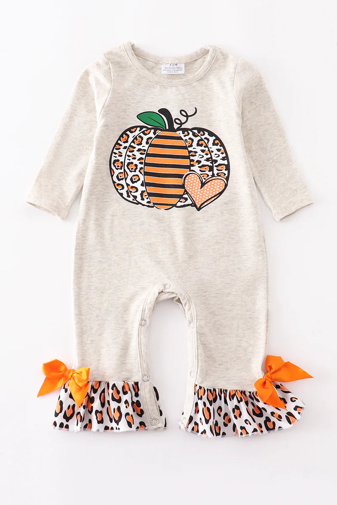 Leopard Pumpkin Baby Romper | Cornell's Country Store