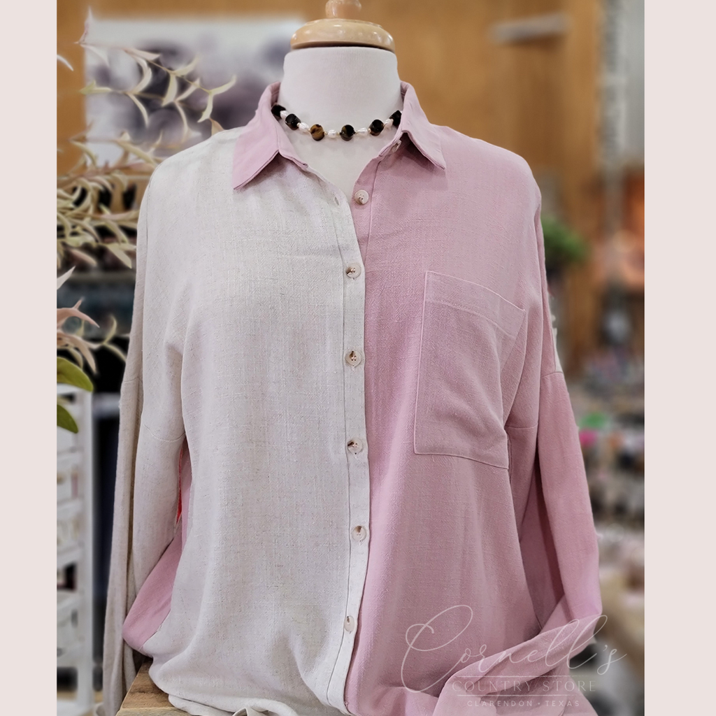 Color Block Mauve Top | Cornell's Country Store