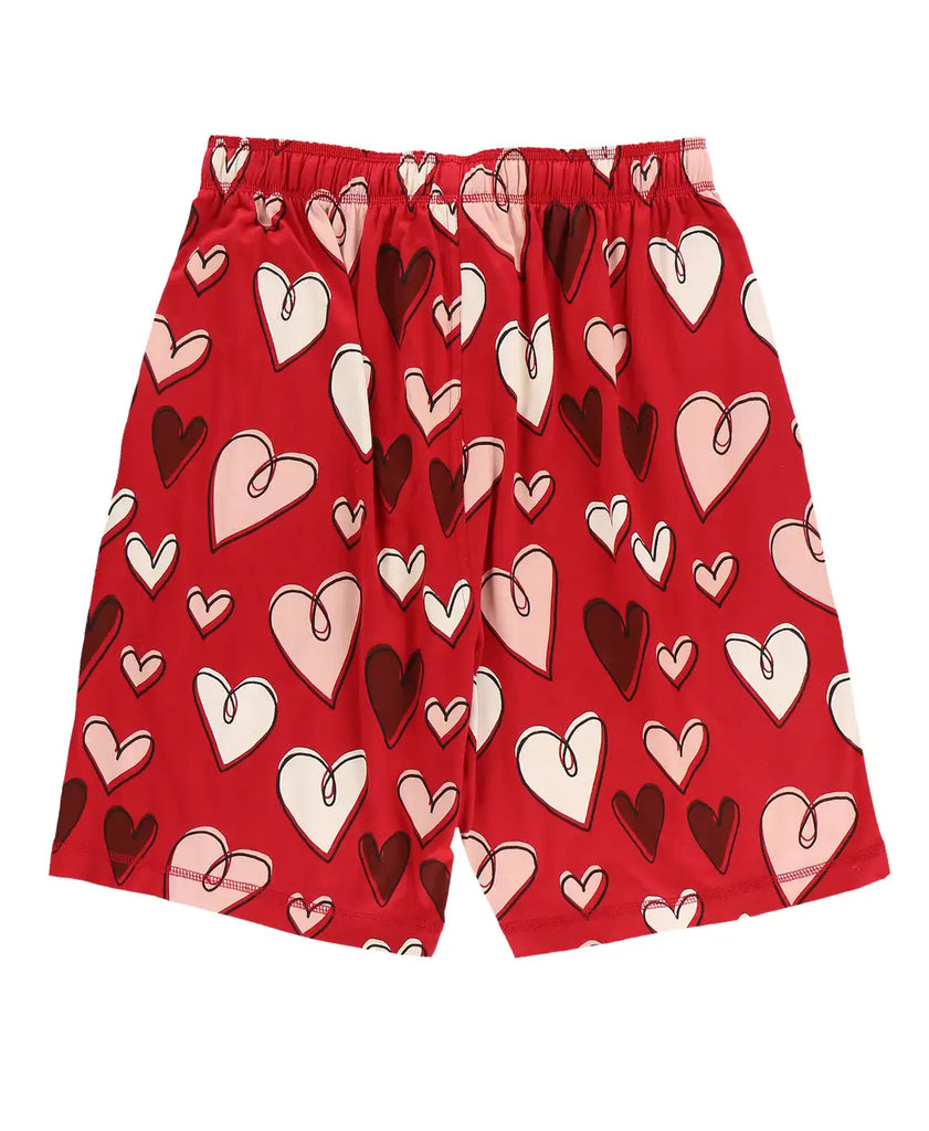Lazy One Hearts Men's Pajamas Shorts | Cornell's Country Store