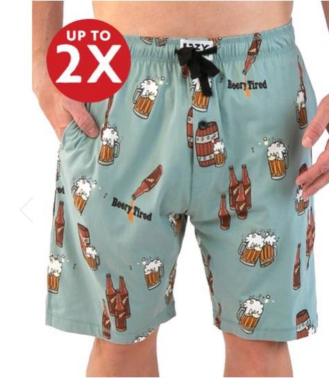 Lazy One Men's Beery Tired PJ Shorts | Cornell's Country Store
