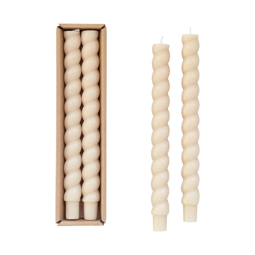 Unscented Twisted Taper Candles Set of 2 | Cornell's Country Store