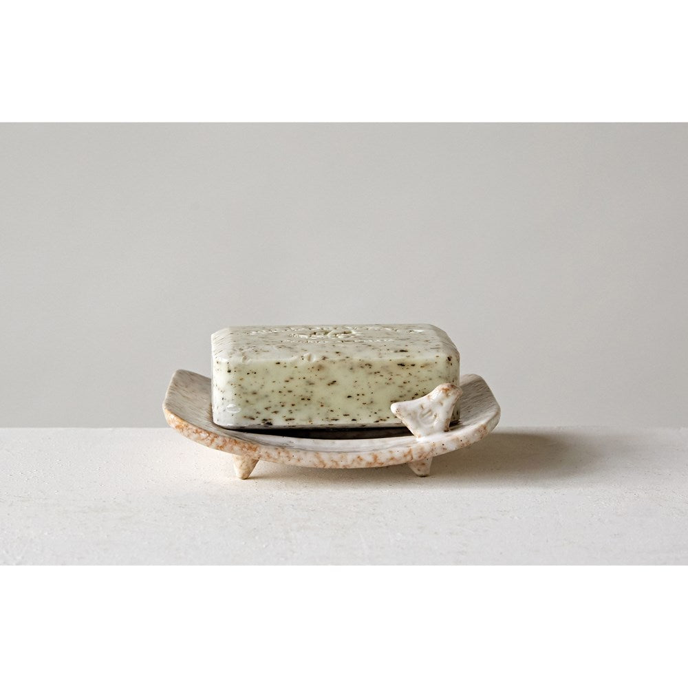Stoneware Soap Dish w/ Bird | Cornell's Country Store