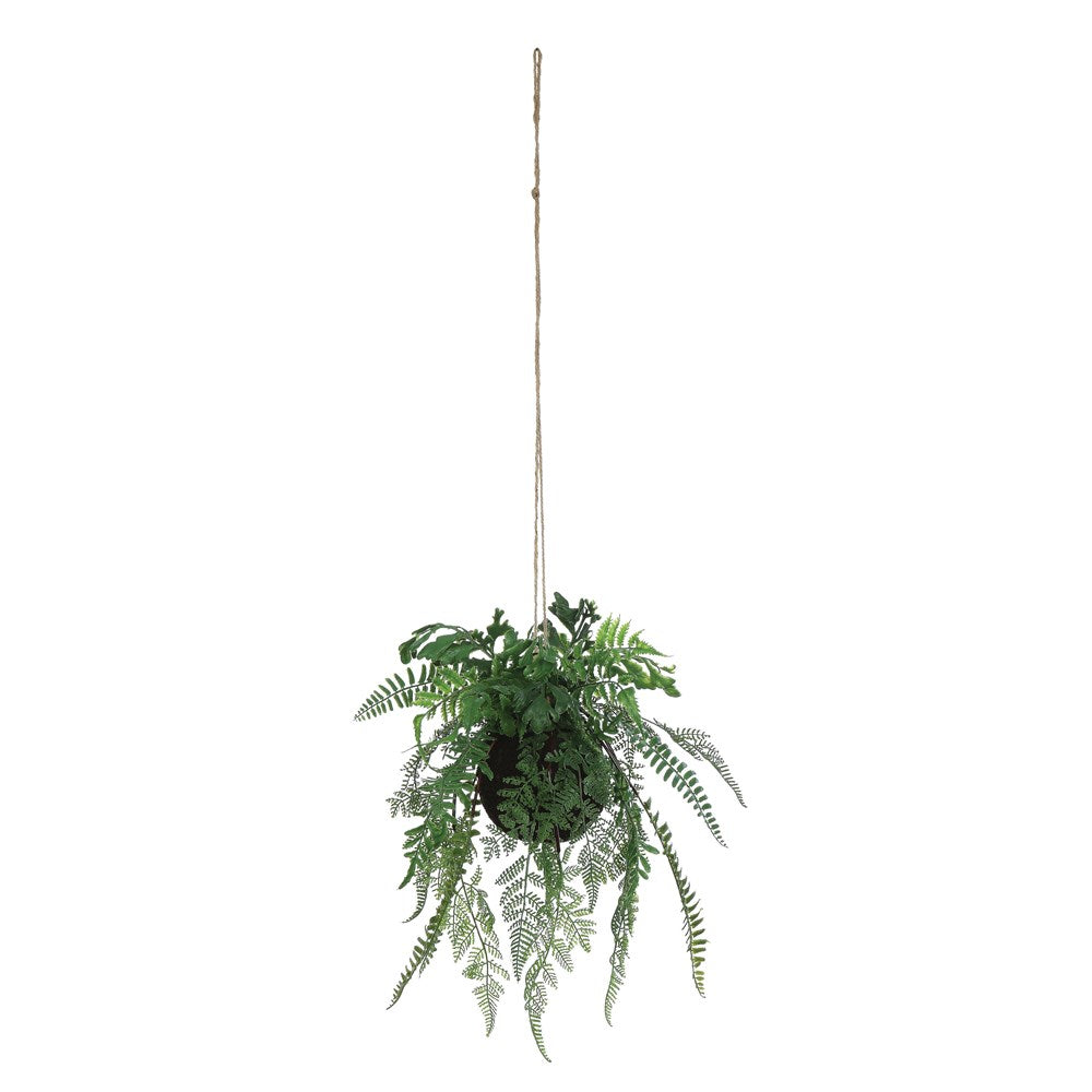 8-1/2"H Faux Hanging Fern Premade Arrangement | Cornell's Country Store