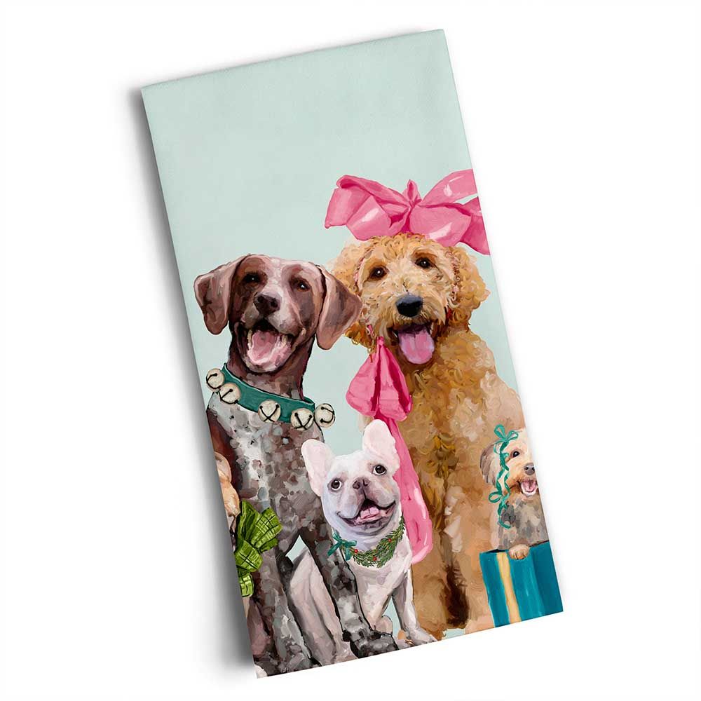 GreenBox Art Festive Puppy Pack Tea Towel | Cornell's Country Store