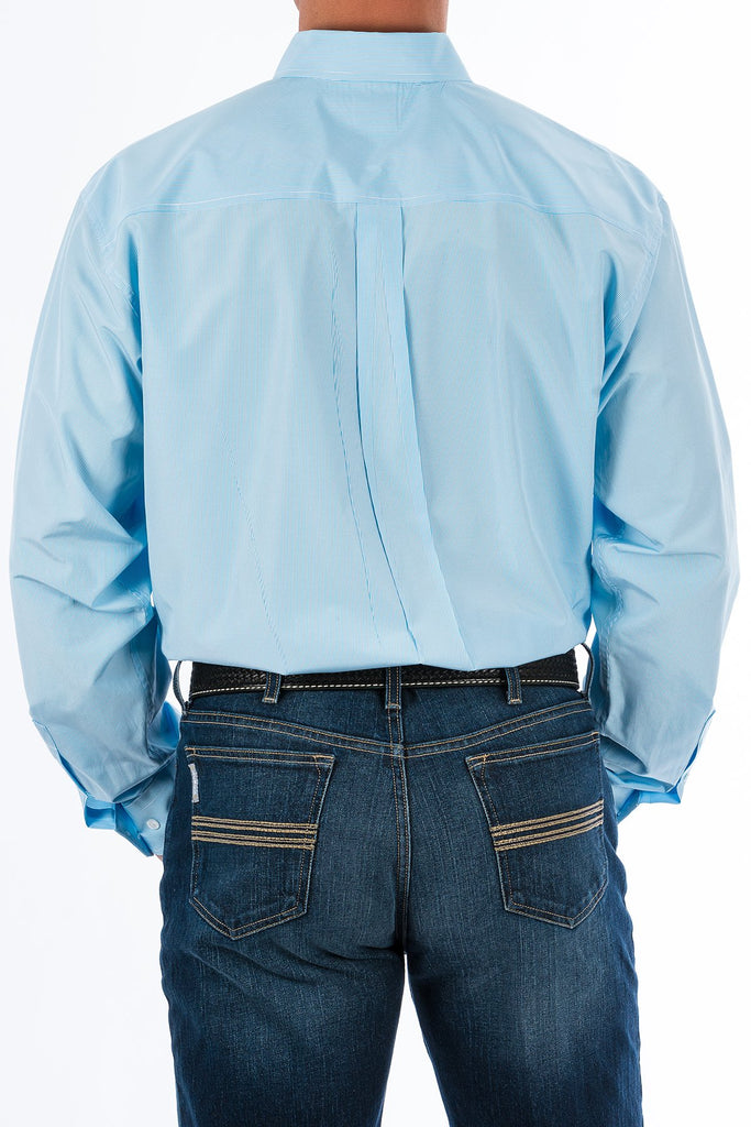 Cinch Men's Tencel Light Blue Micro Stripe Button Down Western Shirt