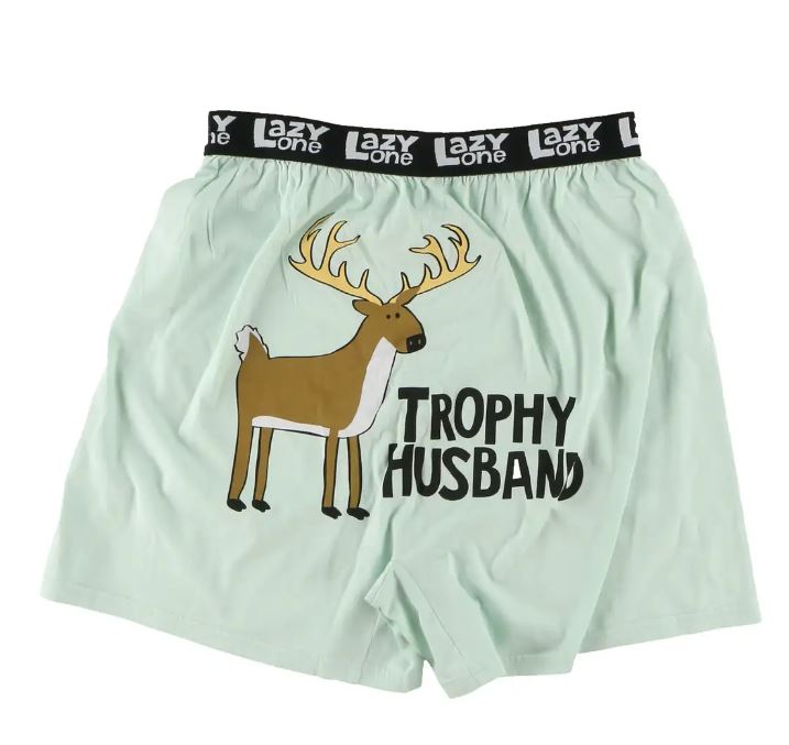 Lazy One Trophy Husband Funny Boxers | Cornell's Country Store

