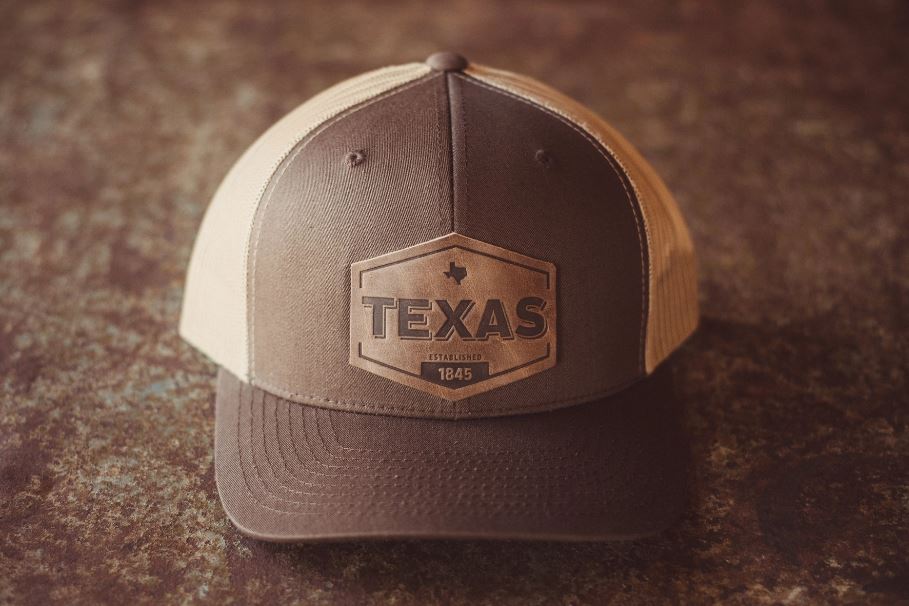 Texas Leather Patch Cap - Khaki | Cornell's Country Store